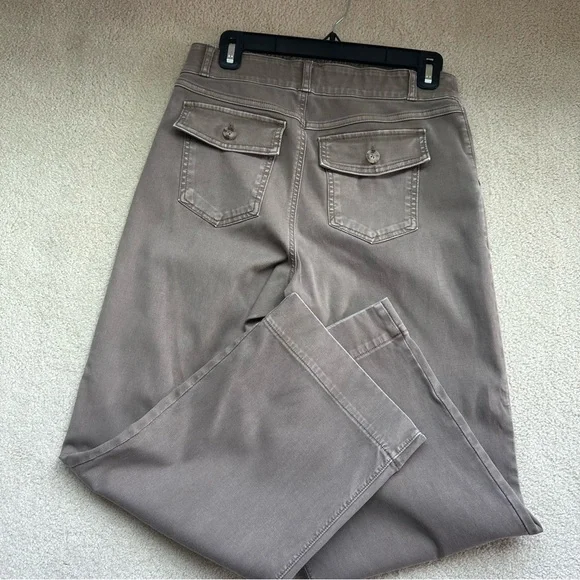 SPANX Stretch Twill Cropped Wide Leg Pants. Tan/taupe. Size Medium. - Picture 5 of 12